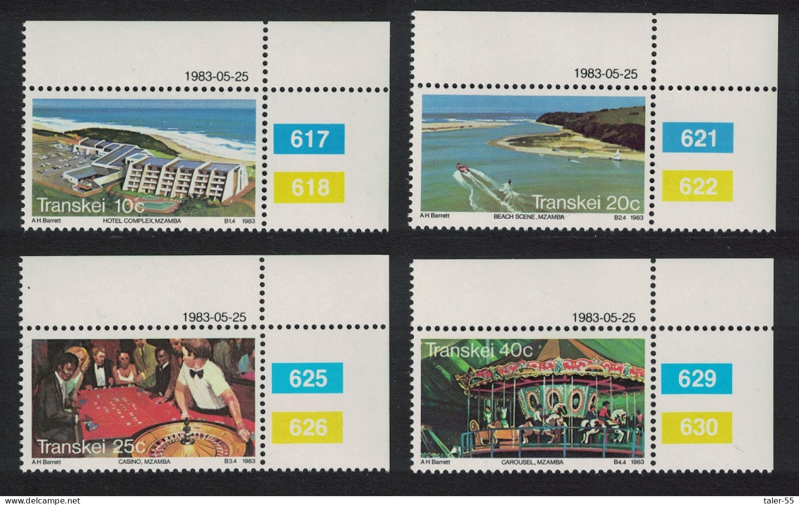 Transkei Casino Carousel Holiday Complex Mzamba 4v Corners 1983 MNH SG#121-124 MI#120-123 Sc#117-120 - Transkei