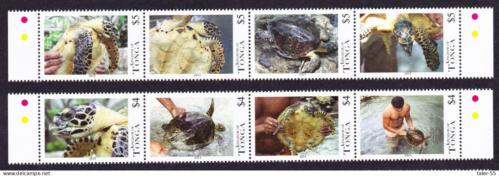 Tonga Turtles 8v Strips 2013 MNH SG#1665-1672 Sc#1197-1198 - Tonga (1970-...)