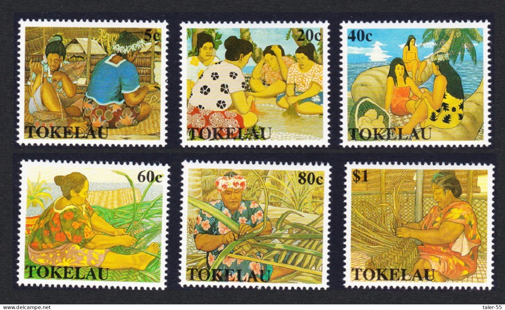 Tokelau Women's Handicrafts 6v 1990 MNH SG#177-182 Sc#165-170 - Tokelau