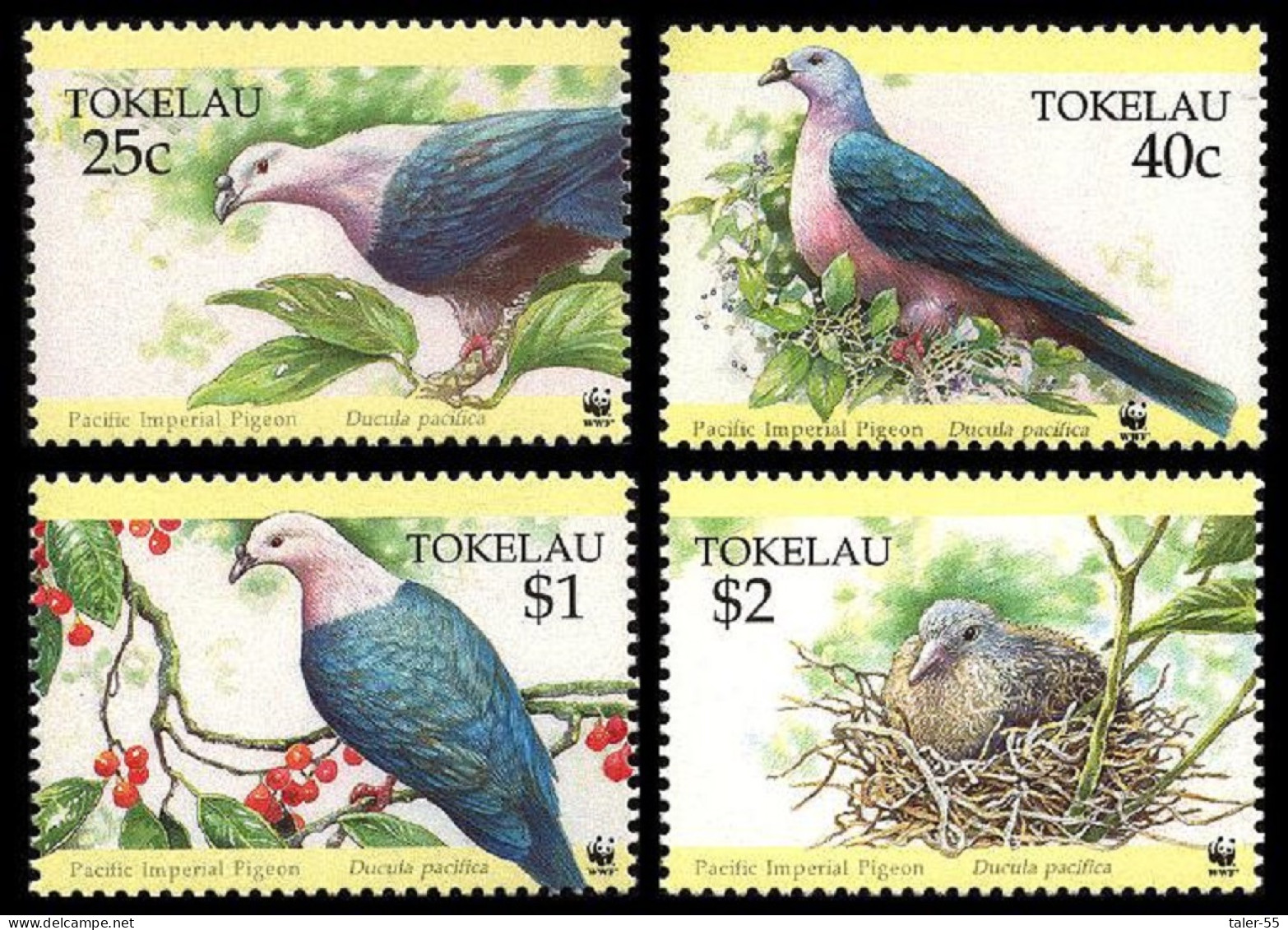 Tokelau WWF Birds Pacific Imperial Pigeon 4v 1995 MNH SG#220-223 MI#210-213 Sc#204-207 - Tokelau