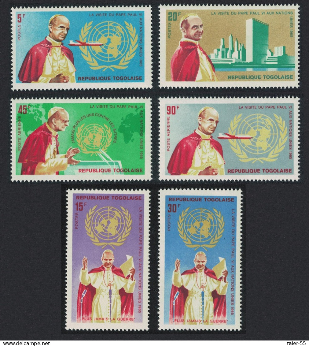 Togo Pope Paul's Visit To UN Organization 6v 1966 MNH SG#445-450 - Togo (1960-...)