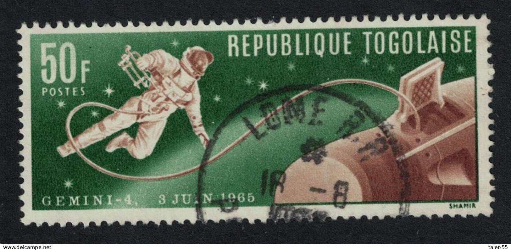 Togo Astronauts In Space White With Camera 1965 Canc SG#439 Sc#544 - Togo (1960-...)