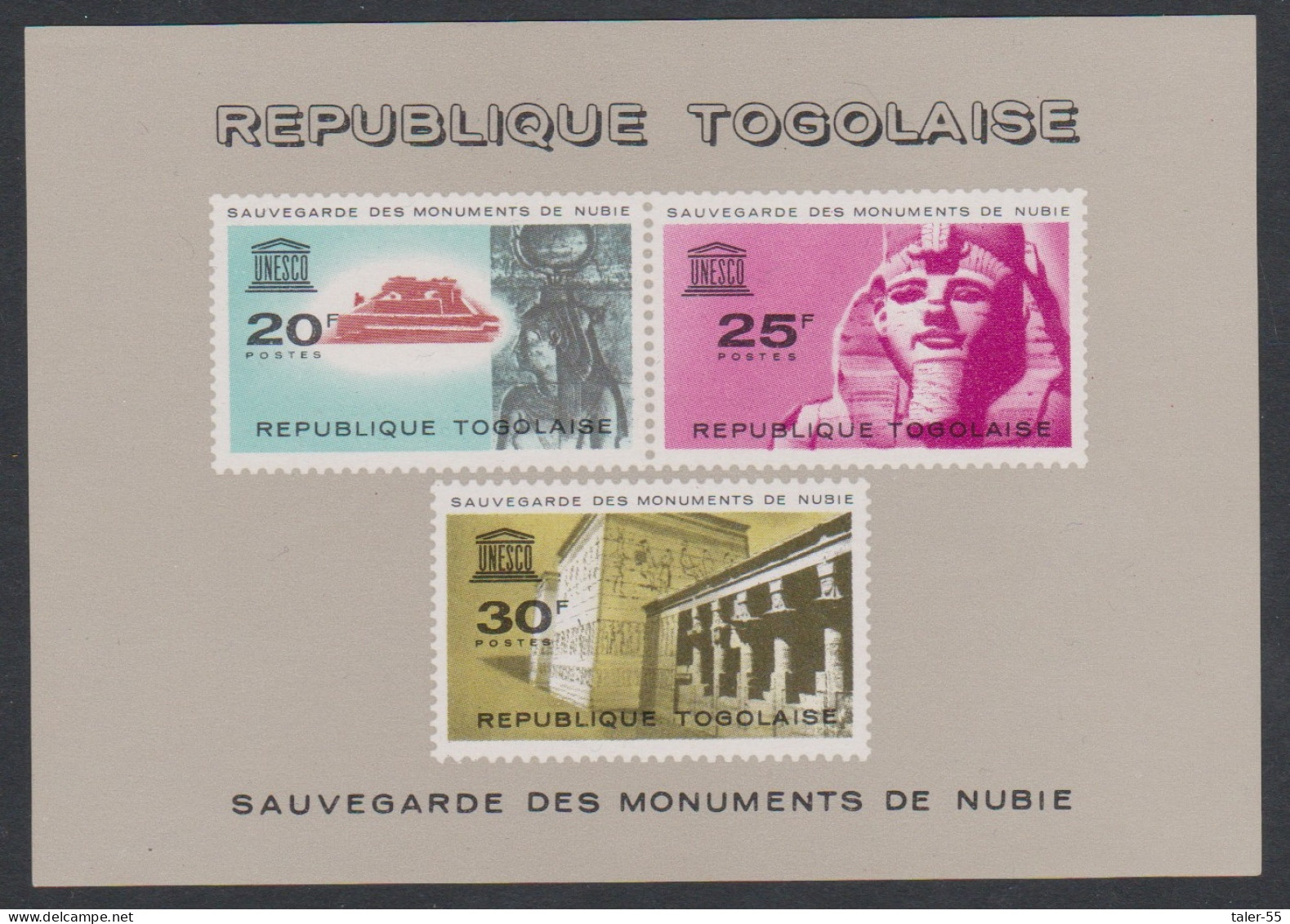 Togo Nubian Monuments Preservation MS 1964 MNH SG#MS372a - Togo (1960-...)