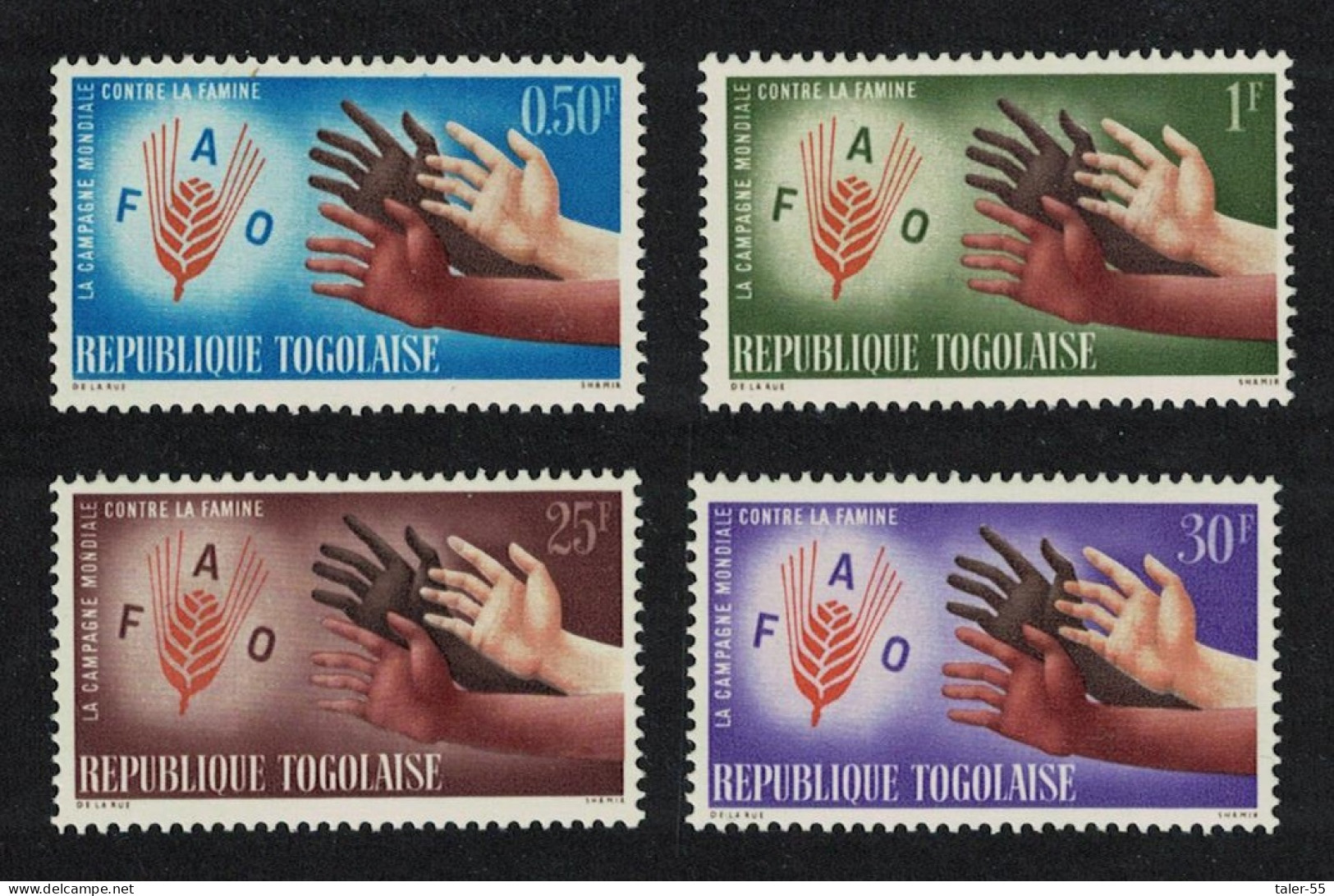 Togo Freedom From Hunger 4v 1963 MNH SG#326-329 - Togo (1960-...)