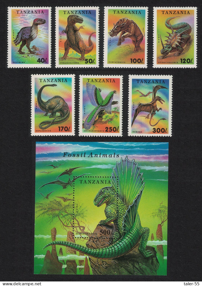 Tanzania Dinosaurs Prehistoric Animals 7v+MS 1994 MNH SG#1799-MS1806 - Tanzania (1964-...)