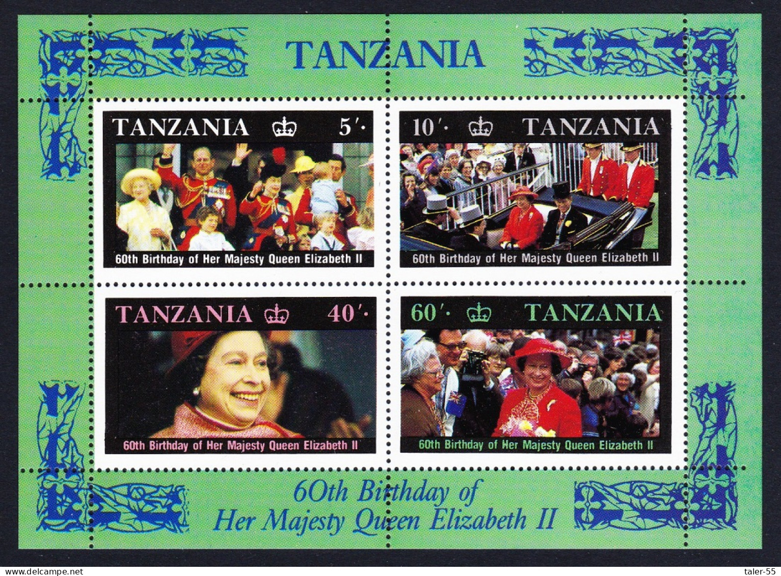 Tanzania Queen Elizabeth II 60th Birthday MS 1987 MNH SG#MS521 Sc#336a - Tanzania (1964-...)