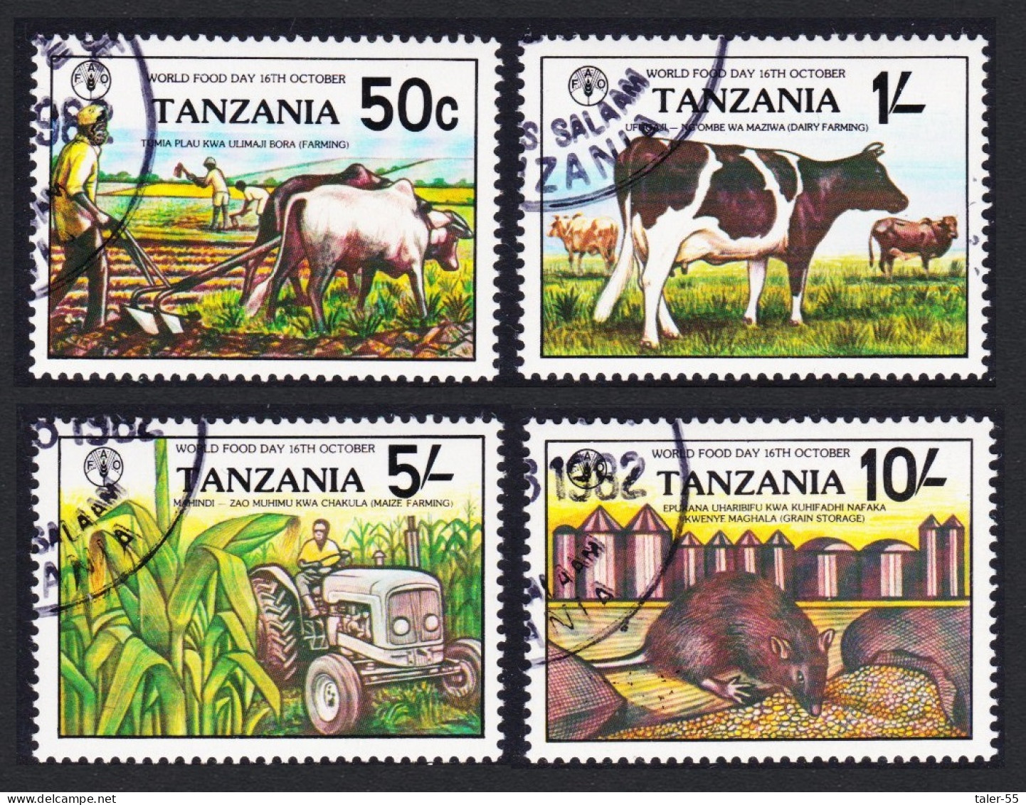 Tanzania World Food Day 4v 1982 CTO SG#361-364 Sc#209-212 - Tanzania (1964-...)
