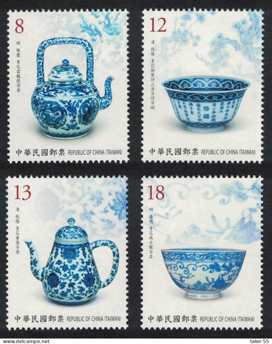 Taiwan Blue White Porcelain Ancient Art Treasures 2019 MNH - Neufs