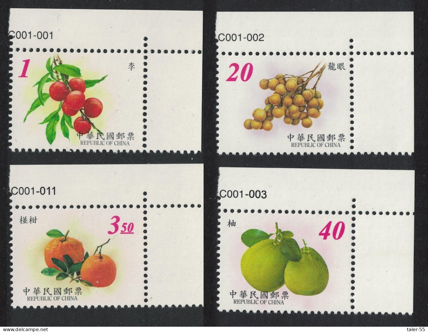 Taiwan Fruits 2nd Series 4v 2001 MNH SG#2732-2735 - Neufs