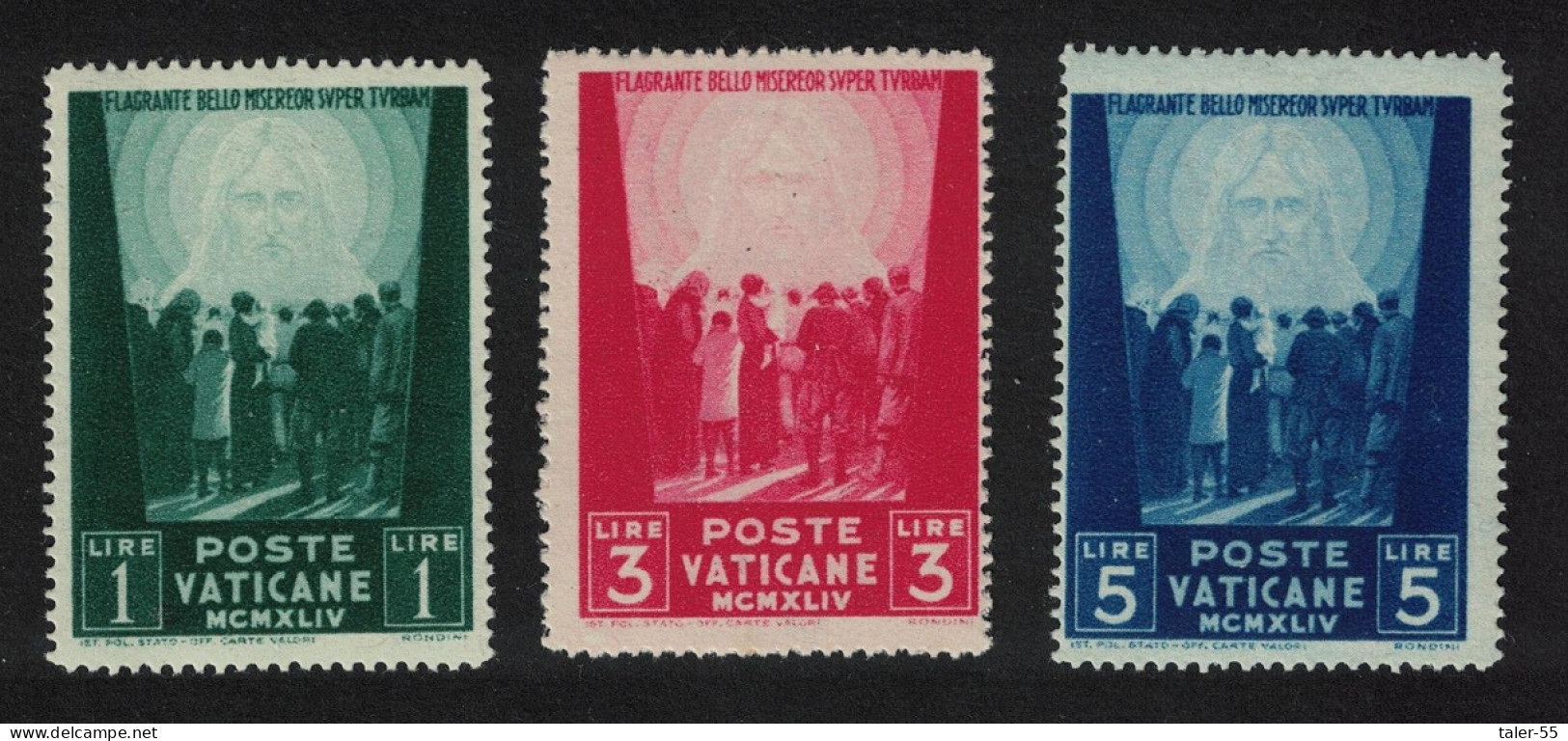 Vatican Prisoners Of War Relief Fund 3v 1949 MH SG#107-109 MI#96-98 Sc#99-101 - Neufs