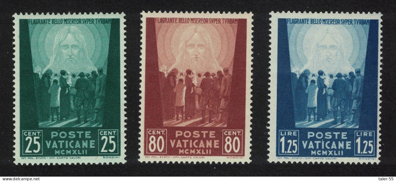 Vatican Prisoners Of War Relief Fund 3v 1942 MNH SG#85-87 MI#89-91 Sc#77-79 - Ungebraucht