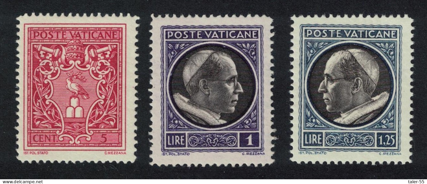 Vatican First Anniversary Of Coronation Of Pope Pius XII 3v 1940 MH SG#80-82 MI#84-86 Sc#72-74 - Nuovi