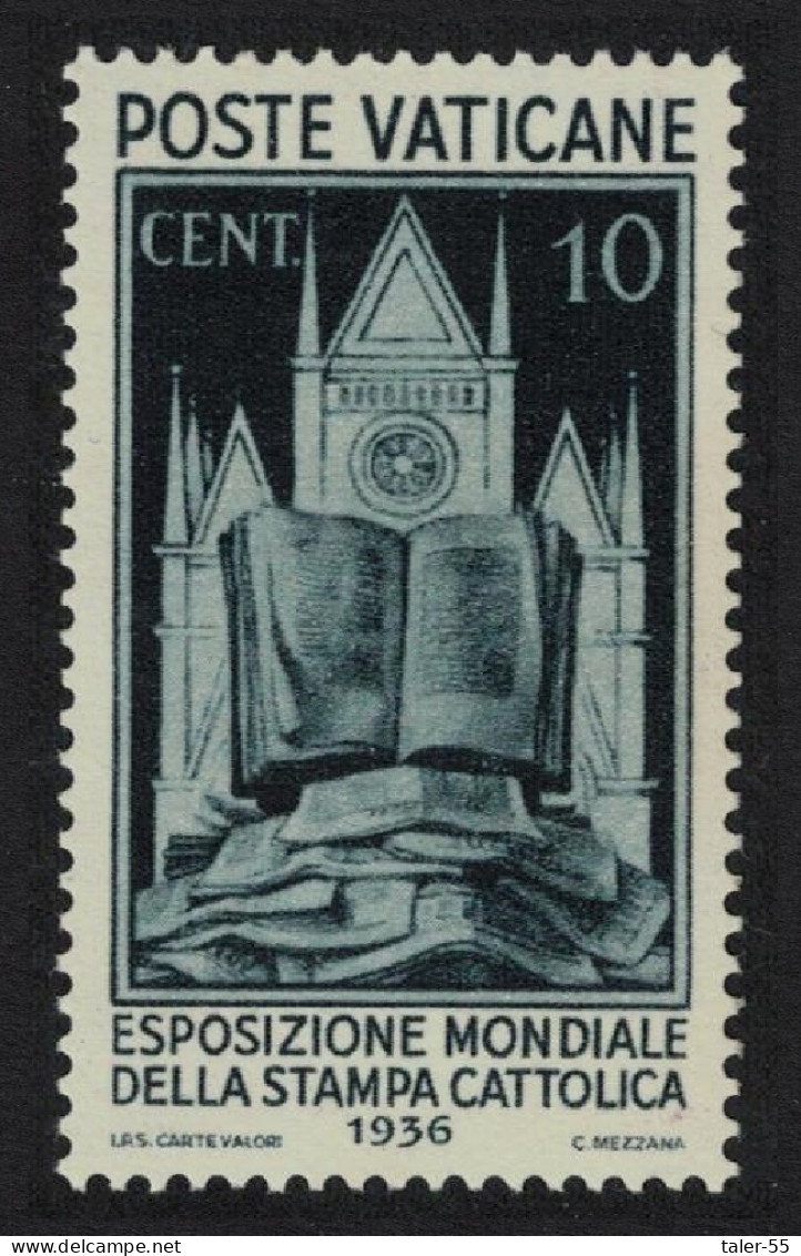 Vatican Church And Bible 10c 1936 MH SG#48 MI#52 Sc#48 - Nuevos