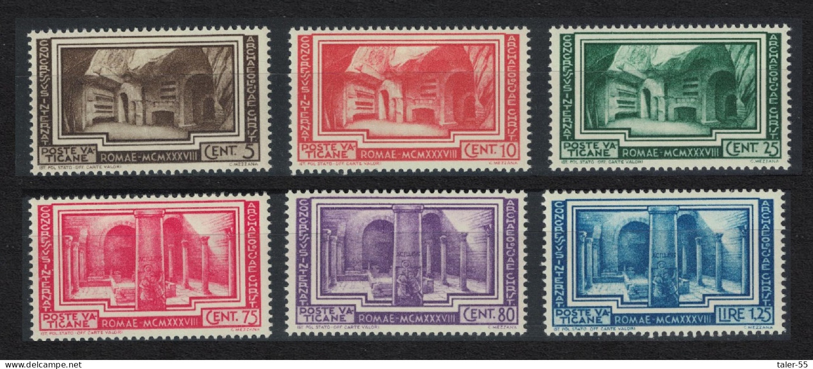 Vatican International Christian Archaeological Congress 6v 1938 MH SG#63-68 - Ongebruikt