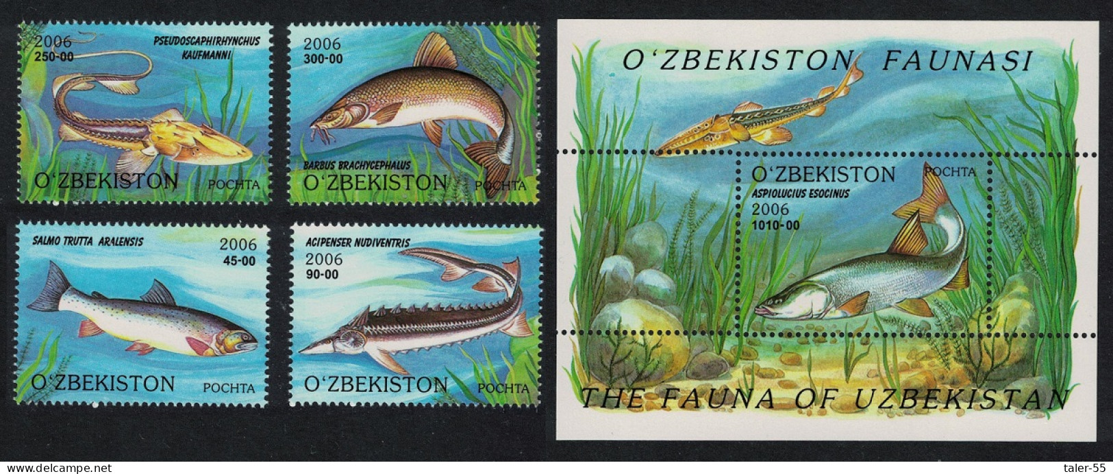 Uzbekistan Fish 4v+MS 2006 MNH SG#MS523 MI#Block 41-42 - Usbekistan