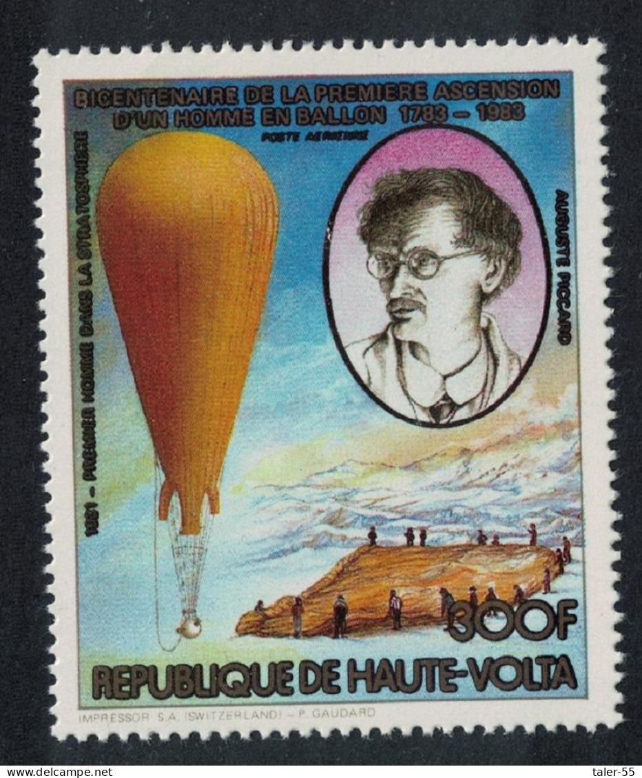 Upper Volta Auguste Piccard Manned Flight 1983 MNH SG#MS658 - Alto Volta (1958-1984)