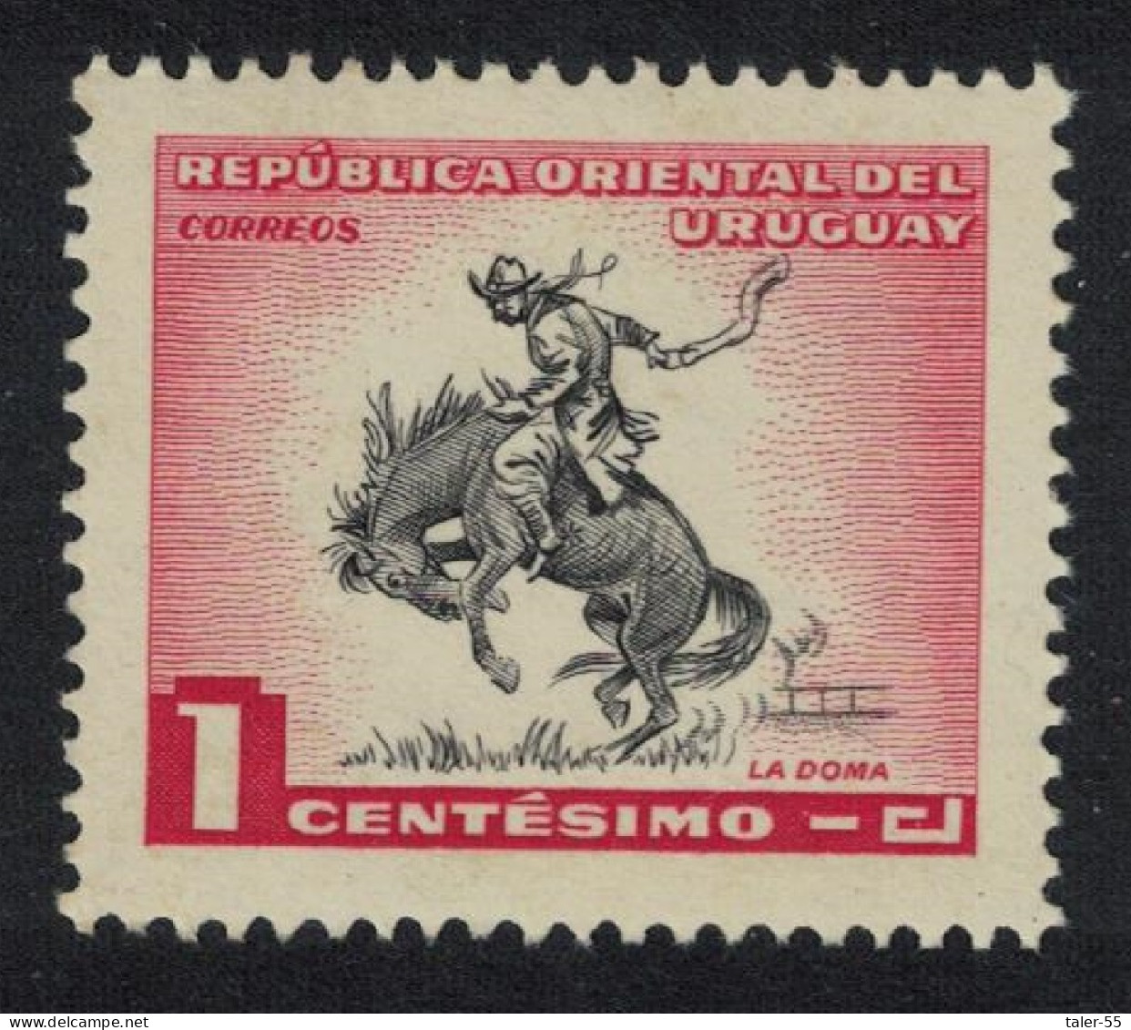 Uruguay Gaucho Breaking-in Horse 1 Centavo 1954 MNH SG#1029 - Uruguay