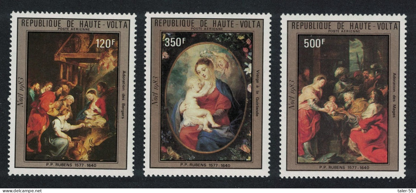 Upper Volta Paintings Christmas 3v 1983 MNH SG#692-694 - Alto Volta (1958-1984)