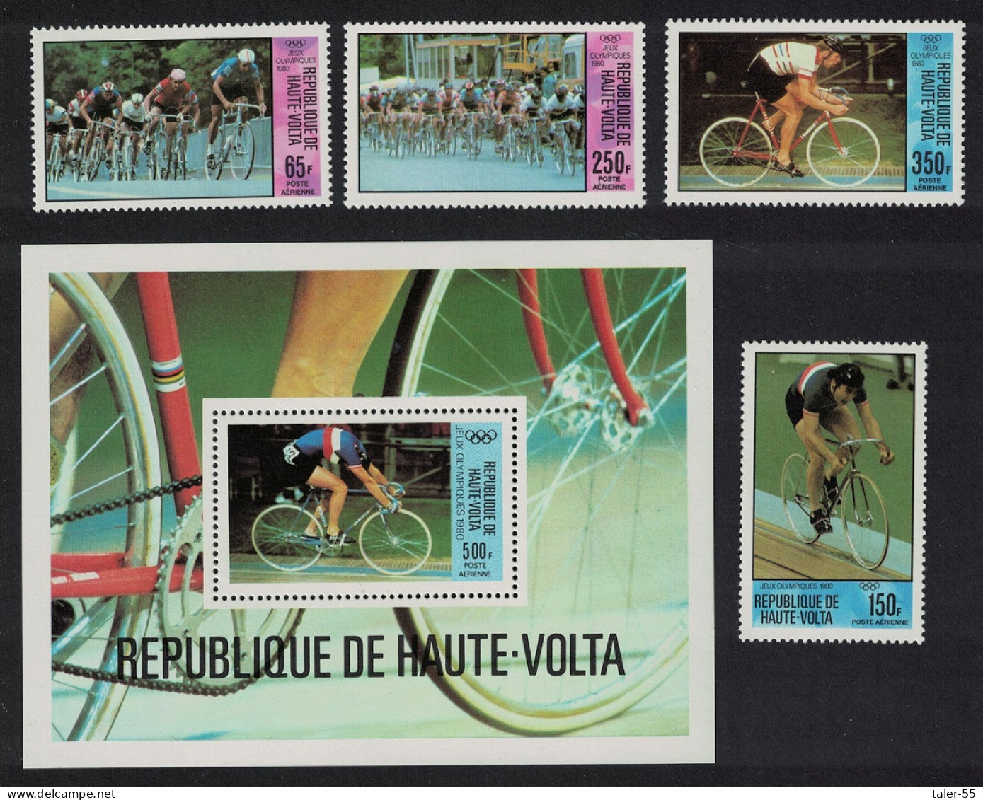 Upper Volta Olympic Games Moscow 4v+MS 1980 MNH SG#563-MS567 MI#795-798+Block 55 Sc#C258-C262 - Obervolta (1958-1984)