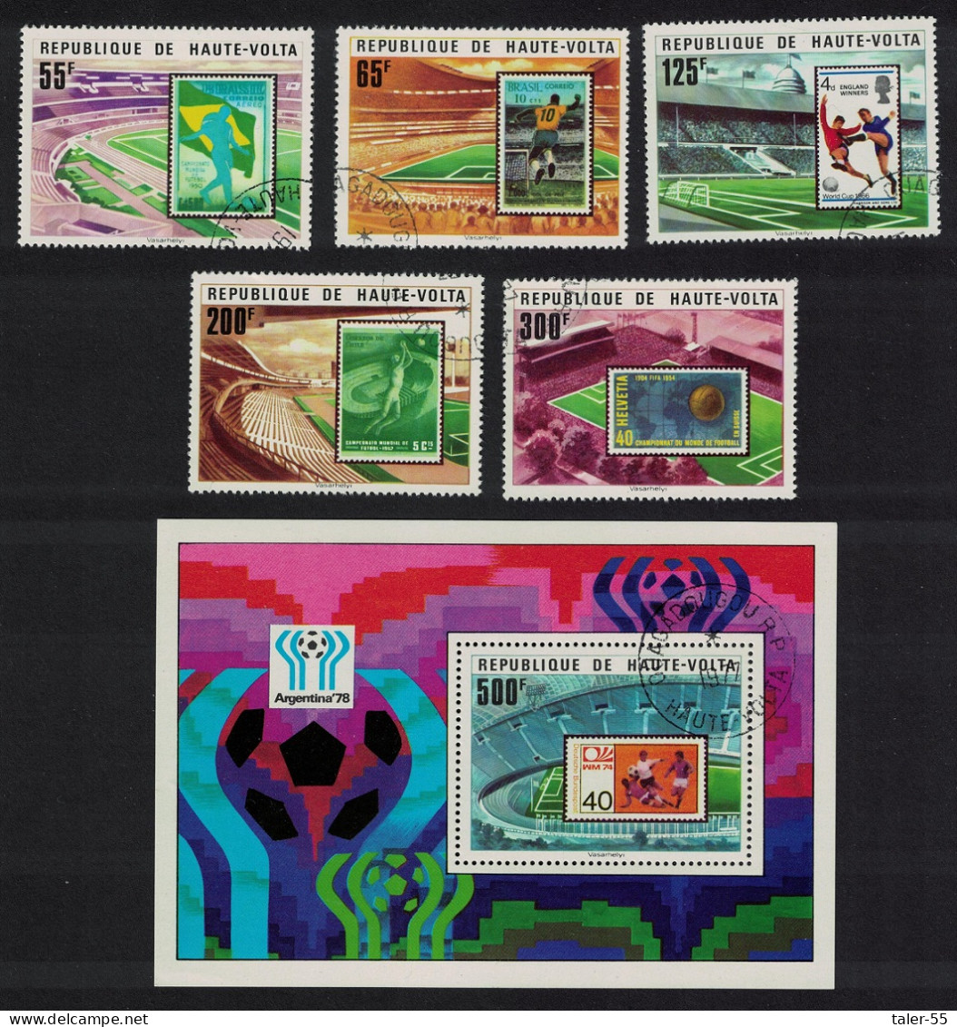 Upper Volta Football 5v+MS 1977 CTO SG#469-MS474 MI#700-704+Block 8 - Alto Volta (1958-1984)