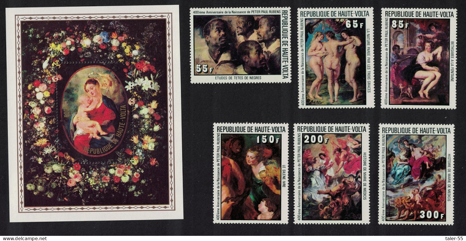 Upper Volta Rubens Paintings 6v+MS 1977 MNH SG#458-MS464 Sc#446-451 - Alto Volta (1958-1984)