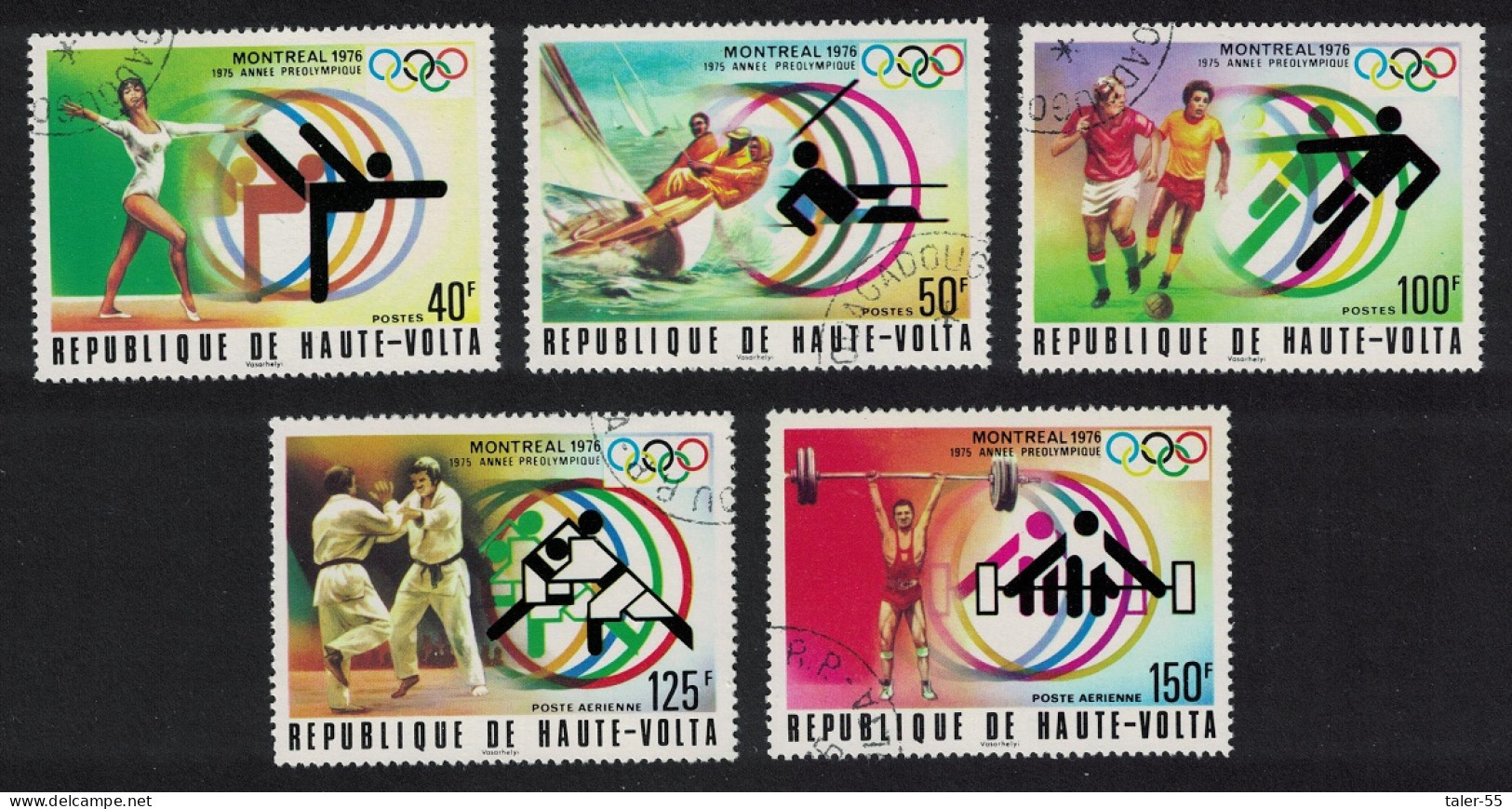 Upper Volta Summer Olympic Games Montreal 5v 1976 CTO MI#611-615 Sc#C230 - Alto Volta (1958-1984)