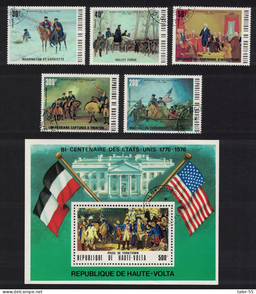 Upper Volta America 5v+MS 1976 CTO MI#569-573+Block 34 Sc#367A - Haute-Volta (1958-1984)