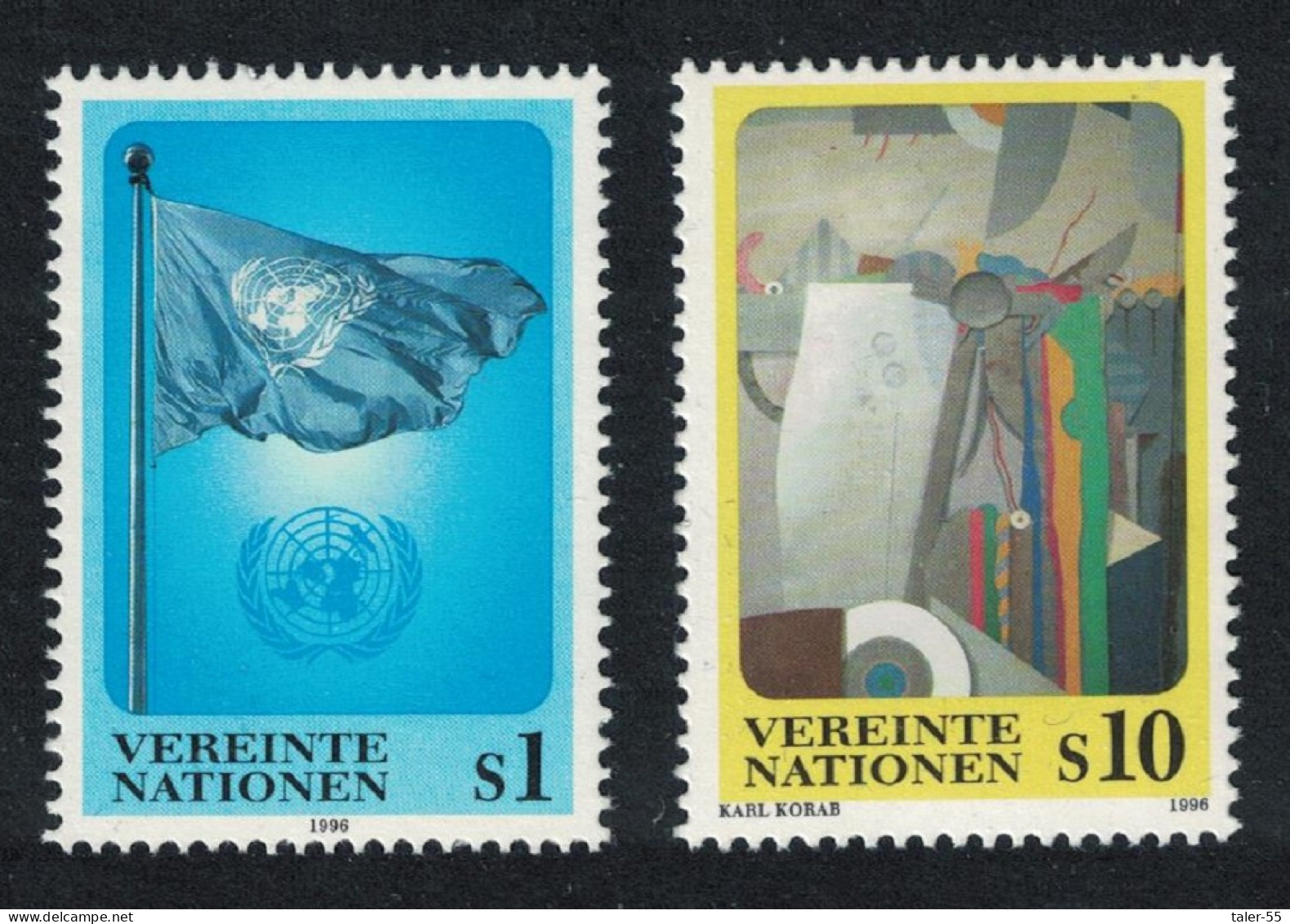 UN Vienna UN Flag 2v 1996 MNH SG#V203-V204 - Other & Unclassified
