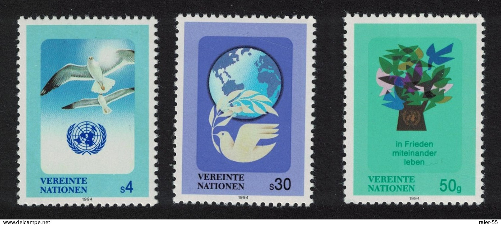 UN Vienna Birds Peace 3v 1994 MNH SG#V165-V167 - Altri & Non Classificati