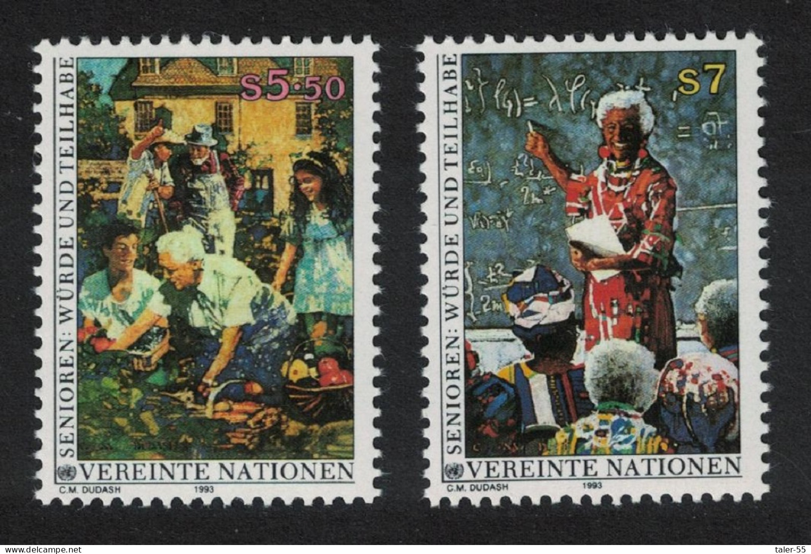 UN Vienna Ageing Dignity 2v 1993 MNH SG#V140-V141 - Other & Unclassified