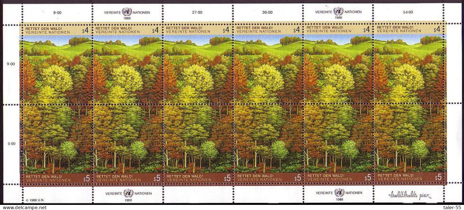 UN Vienna Survival Of The Forests Sheetlet 1988 MNH SG#306-307 - Altri & Non Classificati