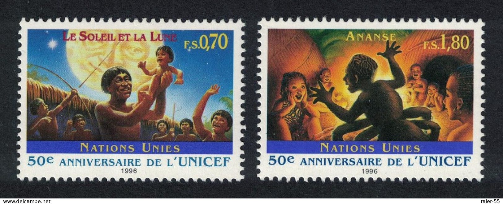 UN Geneva 50th Anniversary Of UNICEF 2v 1996 MNH SG#G304-G305 - Other & Unclassified