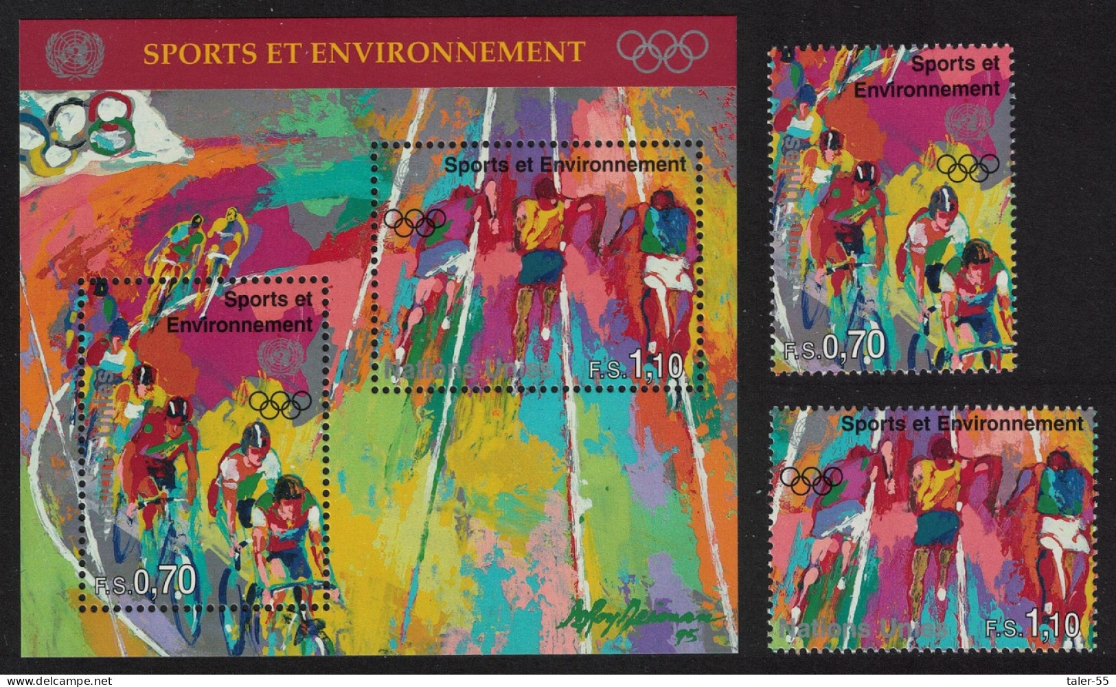 UN Geneva Cycling Running Sport 2v+MS 1996 MNH SG#G299-MSG301 - Other & Unclassified