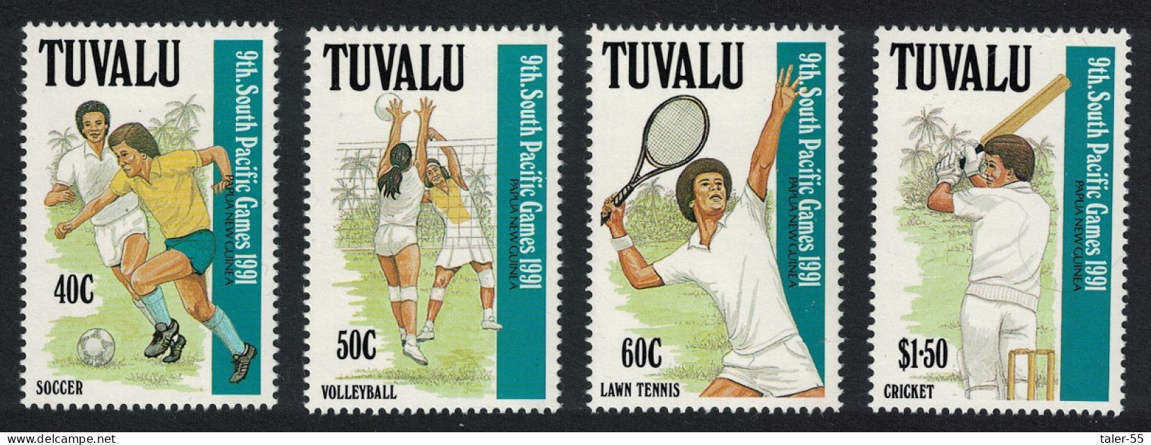 Tuvalu Football Volleyball Tennis Cricket 9th South Pacific Games 4v 1991 MNH SG#609-612 - Tuvalu