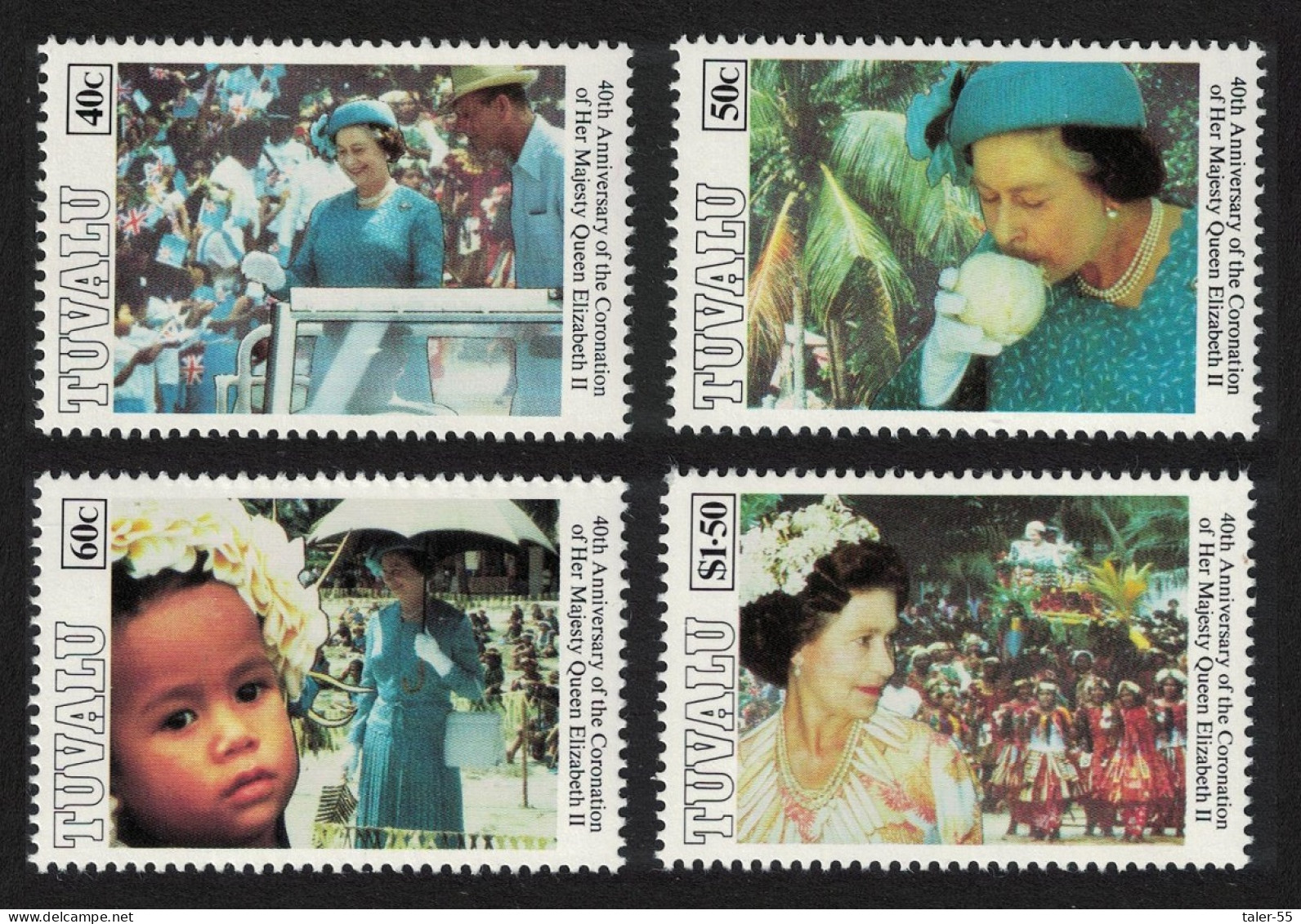 Tuvalu 40th Anniversary Of Coronation 4v 1993 MNH SG#677-680 - Tuvalu (fr. Elliceinseln)