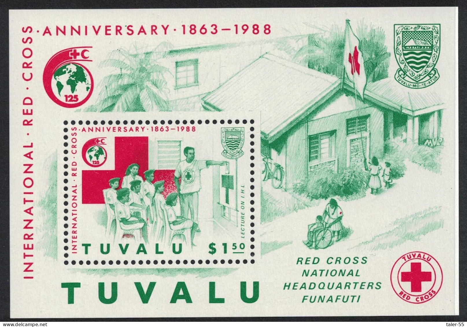 Tuvalu 125th Anniversary Of International Red Cross MS 1988 MNH SG#MS522 - Tuvalu (fr. Elliceinseln)