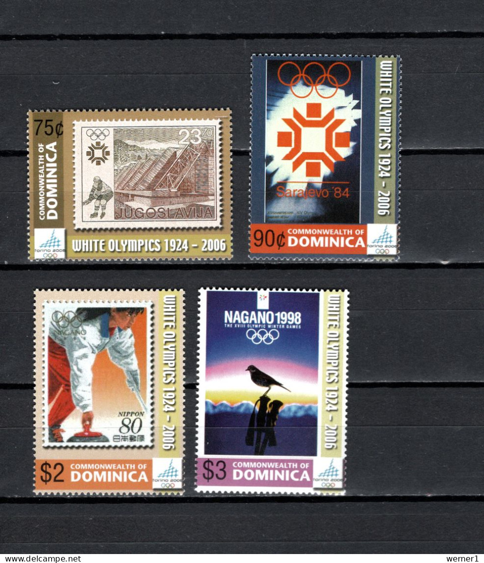 Dominica 2006 Olympic Games Turin Torino, Set Of 4 MNH - Inverno2006: Torino