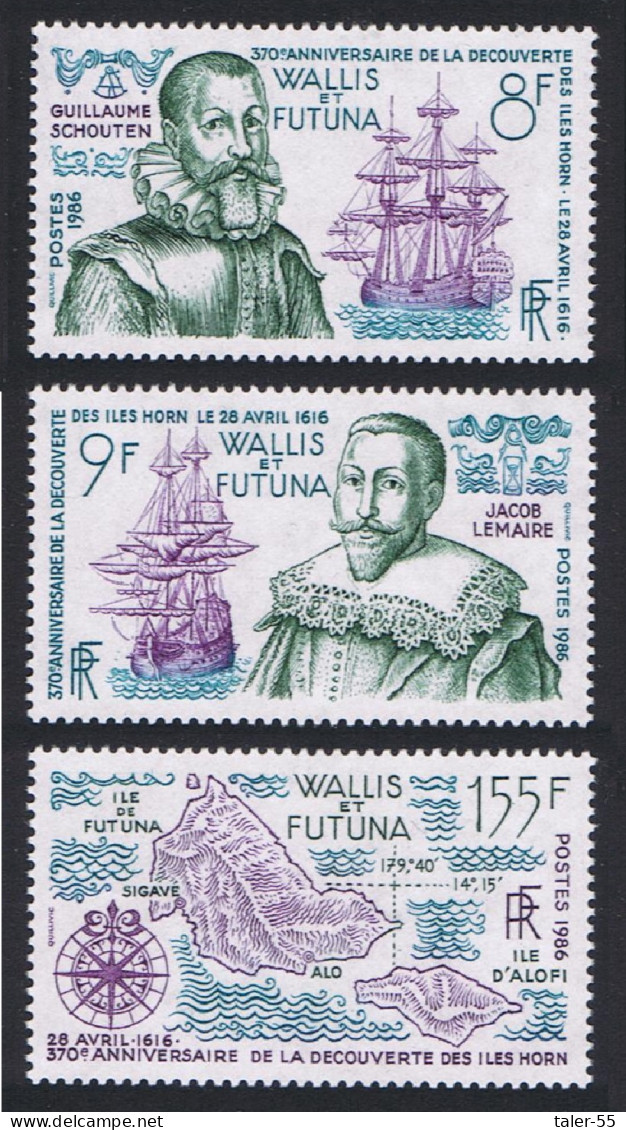 Wallis And Futuna Discovery Of Horn Islands 3v Def 1986 SG#488-490 Sc#340 - Nuovi