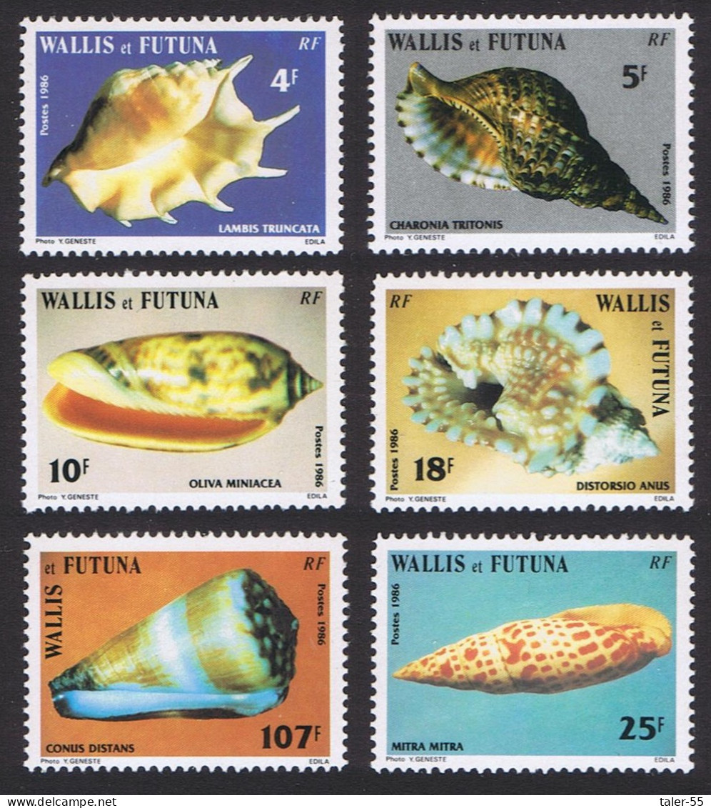 Wallis And Futuna Sea Shells 6v 1986 MNH SG#481-486 Sc#333-338 - Nuovi