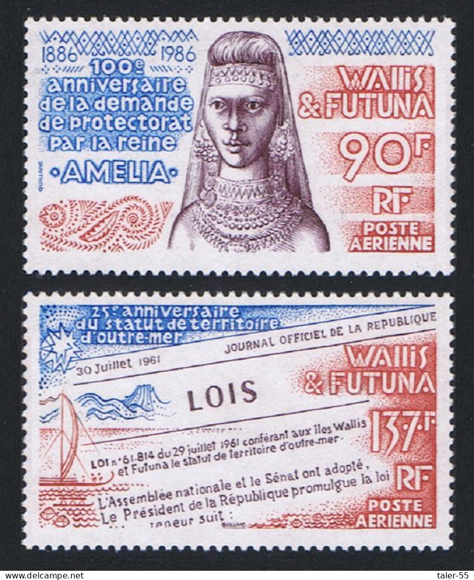 Wallis And Futuna French Overseas Territory 2v 1986 MNH SG#492-493 Sc#C148-149a - Nuevos