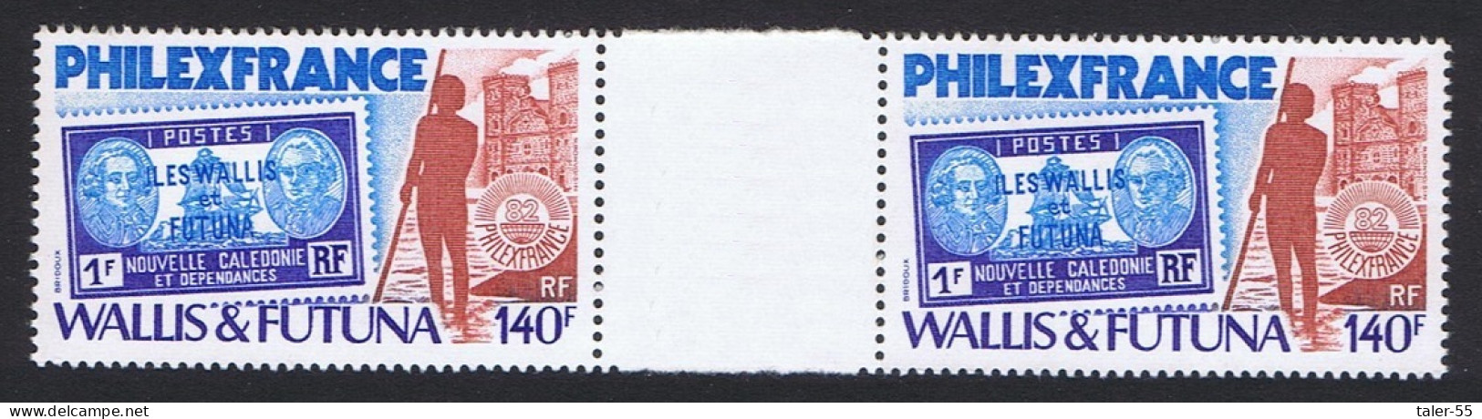 Wallis And Futuna 'Philexfrance 82' Stamp Exhibition Pair With Label 1982 MNH SG#395 Sc#282 - Neufs