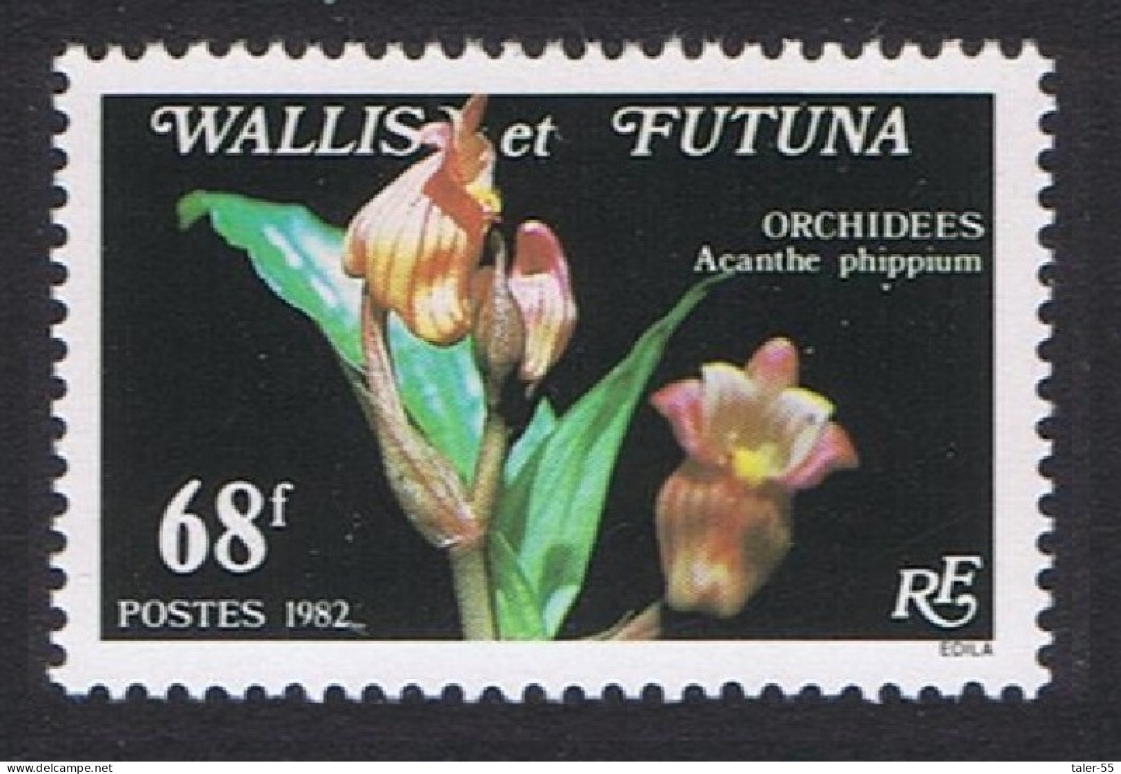 Wallis And Futuna Orchids Acanthe Phippium 68f 1982 MNH SG#397 Sc#284 - Unused Stamps