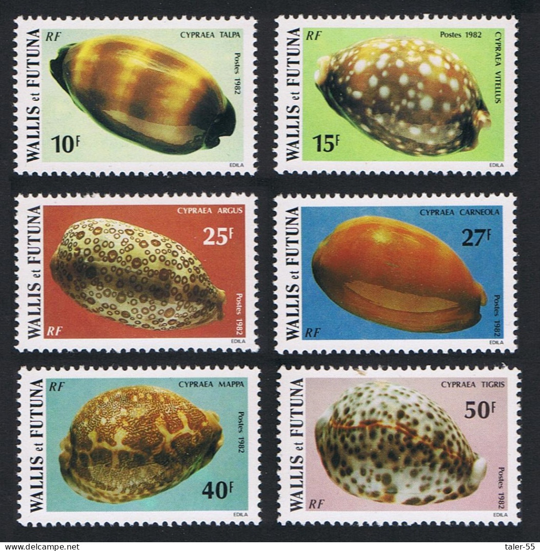 Wallis And Futuna Sea Shells 6v 1982 MNH SG#401-406 Sc#288-293 - Nuovi