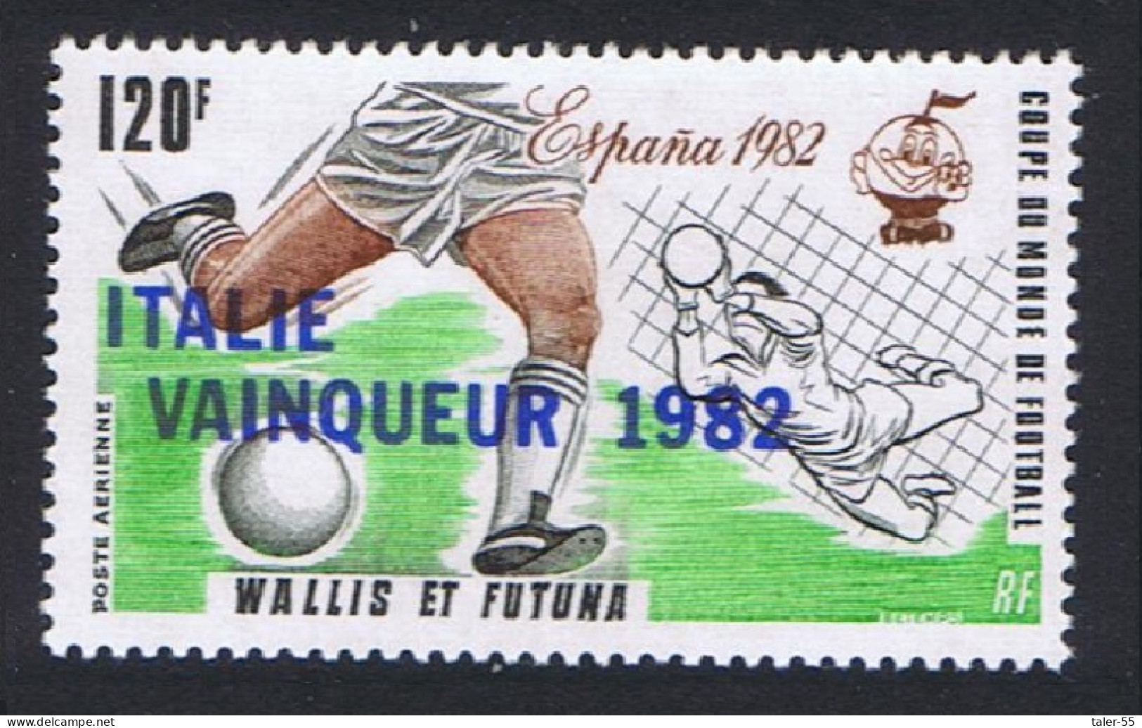 Wallis And Futuna World Cup Football Championship Overprint 1982 MNH SG#408 Sc#C115 - Unused Stamps