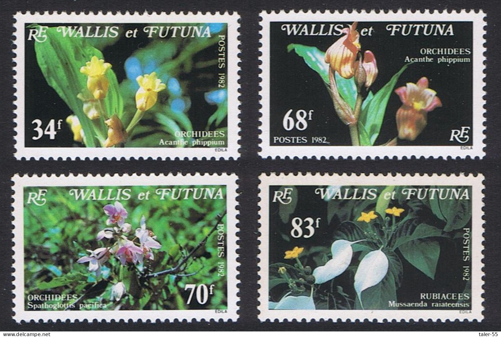 Wallis And Futuna Orchids 4v 1982 MNH SG#396-399 Sc#283-286 - Nuovi