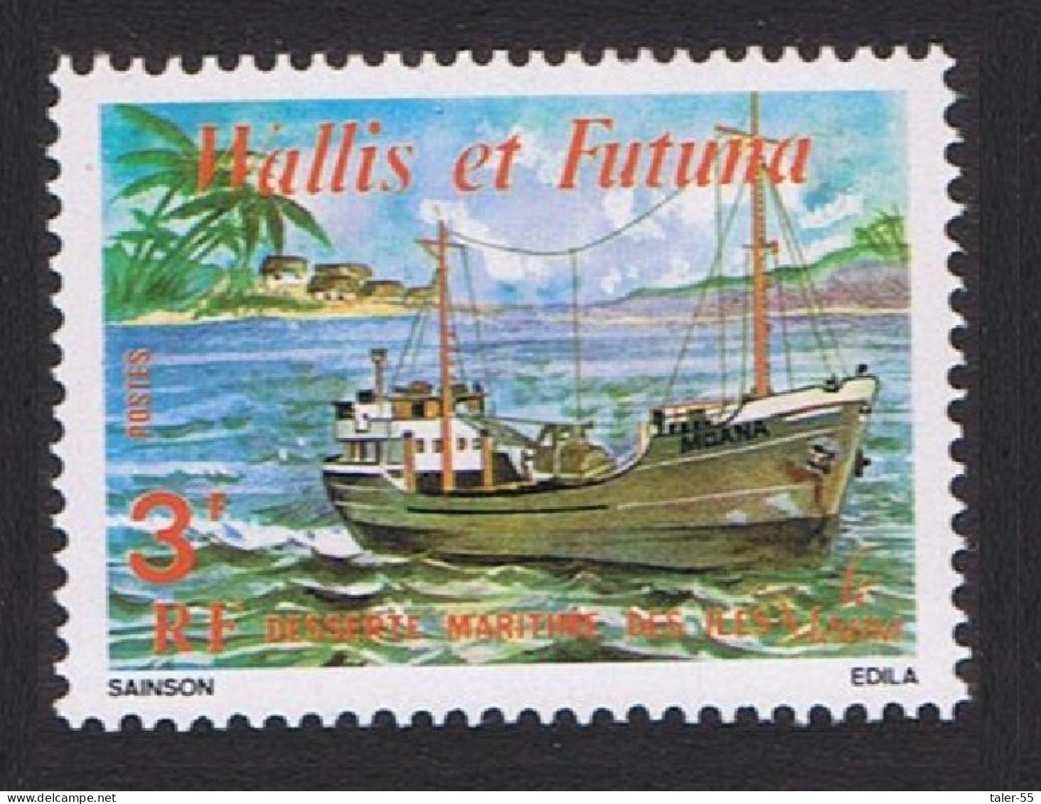 Wallis And Futuna Freighter Local Transport 3fr 1980 MNH SG#350 Sc#252 - Unused Stamps
