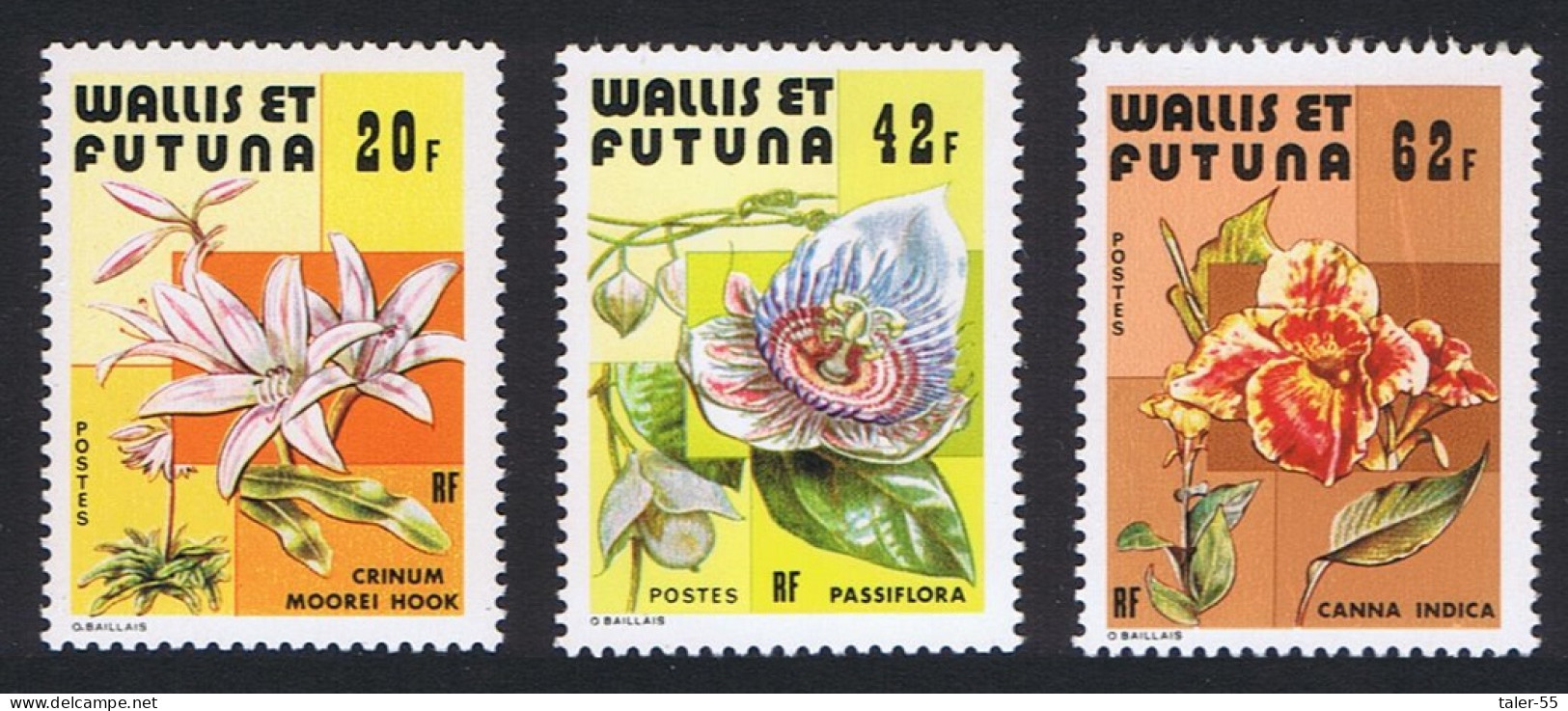 Wallis And Futuna Flowers 3v 1979 MNH SG#328-330 Sc#235-237 - Unused Stamps