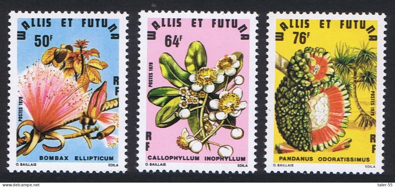 Wallis And Futuna Flowering Trees 3v 1979 MNH SG#319-321 Sc#231-233 - Nuevos