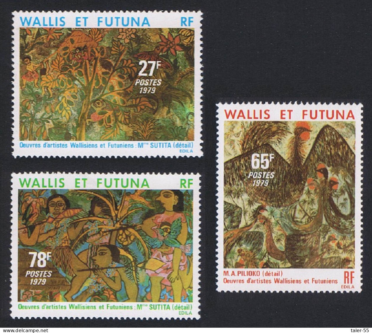 Wallis And Futuna Paintings Of Local Artists 3v 1979 MNH SG#338-340 Sc#242-244 - Neufs