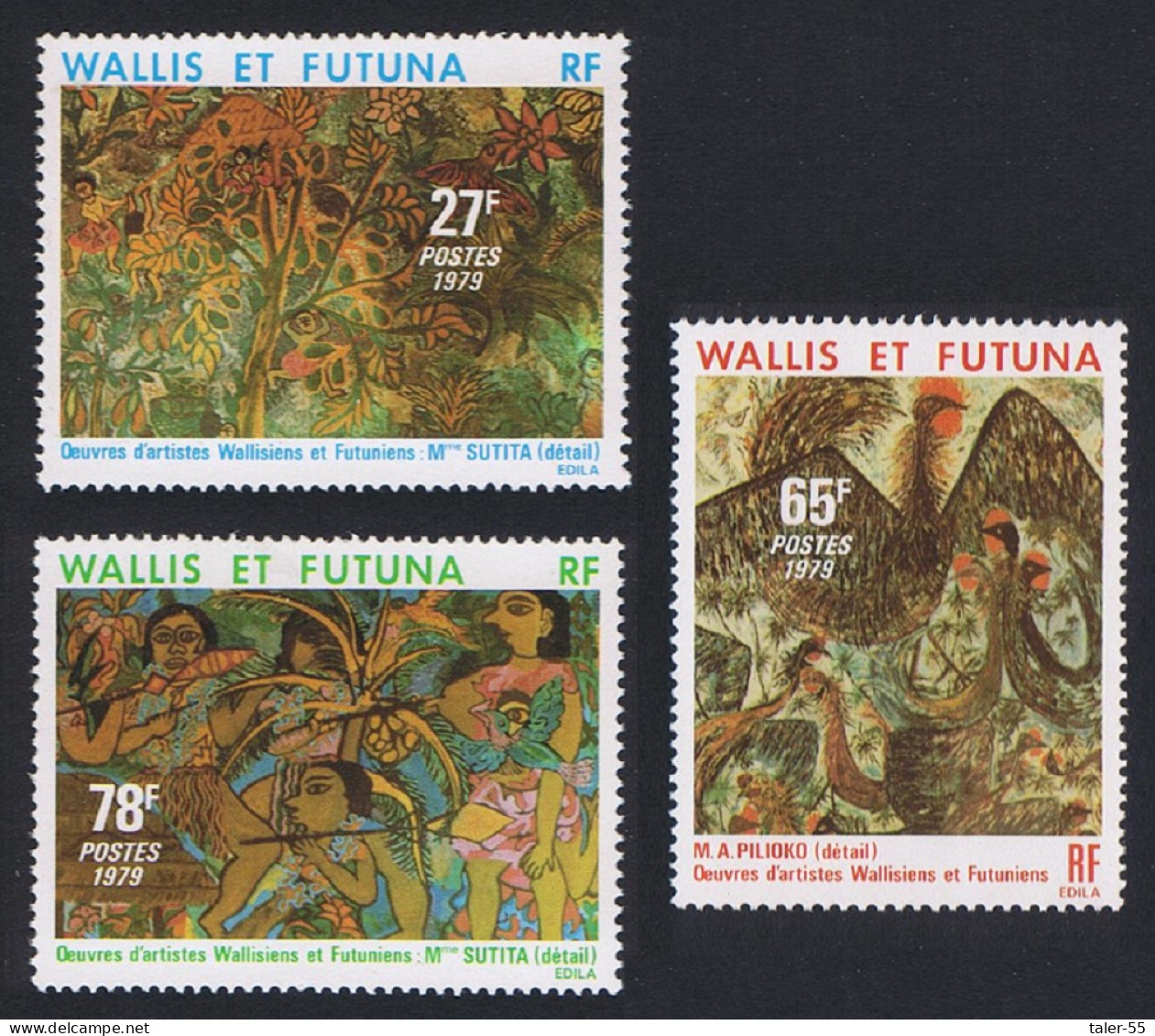 Wallis And Futuna Paintings Of Local Artists 3v 1979 MNH SG#338-340 Sc#242-244 - Ongebruikt